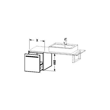 Click here to see Duravit XL673308787 Duravit XL673308787 X-Large Wall Mount Single Bathroom Vanity with One Drawer for Console - White Lilac Satin Matte Lacquer