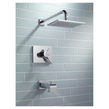 Click here to see  T17453-WE Delta Vero Monitor 17 Series Two-Handle Tub/Shower Faucet with Volume Control, 1.75 GPM, Chrome - T17453-WE