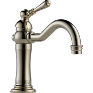 Click here to see Brizo 65036LF-PN-ECO Brizo Tresa Single-Handle Brilliance Polished Nickel Bathroom Faucet, 1.2 GPM, Single-Hole, Ceramic Cartridge, Less Drain - 65036LF-PN-ECO