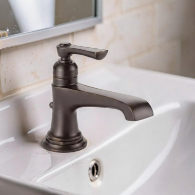 Click here to see Brizo 65060LF-RB-ECO Brizo Rook Single-Handle Bathroom Faucet with Metal Pop-Up, 1.2 GPM, Single-Hole, Ceramic Cartridge, Venetian Bronze - 65060LF-RB-ECO