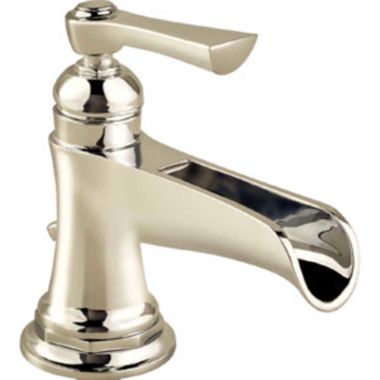 Click here to see Brizo 65061LF-PN-ECO Brizo Rook Single-Handle Brilliance Polished Nickel Bathroom Faucet with Metal Pop-Up, 1.2 GPM, Channel Spout, Single-Hole, WaterSense - 65061LF-PN-ECO