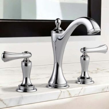 Click here to see Brizo 65385LF-PCLHP-ECO Brizo Charlotte Two-Handle Widespread Bathroom Faucet With Metal Pop-Up, Less Handles, 1.2 GPM, Polished Chrome - 65385LF-PCLHP-ECO