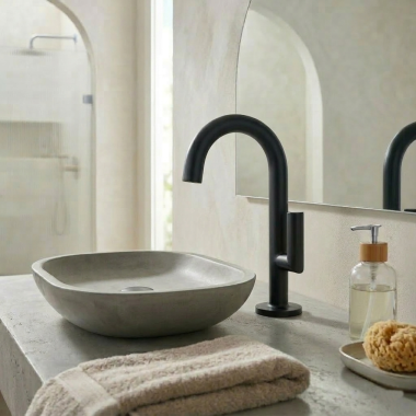 Click here to see Brizo 65675LF-BL-ECO Brizo Odin Single-Handle Electronic Bathroom Faucet With TempIQ Technology, Less Drain, 1.2 GPM, Matte Black - 65675LF-BL-ECO