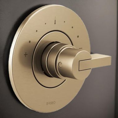 Click here to see Brizo T66T035-GLLHP Brizo Litze Sensori Single-Handle Thermostatic Valve Trim, Less Handle, Brilliance Luxe Gold - T66T035-GLLHP