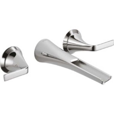 Click here to see Brizo T65851LF-PC-ECO Brizo Sotria Two-Handle Bathroom Faucet w/ Channel Spout, Less Drain, Wall-Mount, 1.2 GPM, Polished Chrome - T65851LF-PC-ECO