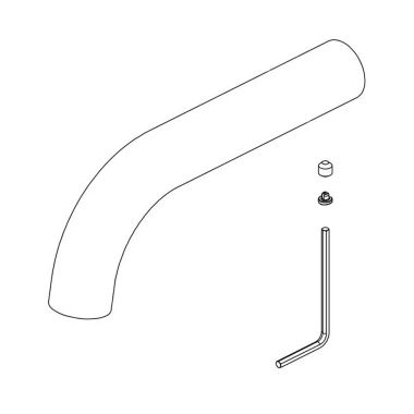 Click here to see Brizo RP90026NK Brizo Spout Assembly for Litze Single-Handle Wall-Mounted Faucet, Brilliance Luxe Nickel - RP90026NK