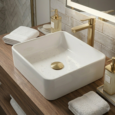 Click here to see  RP72414GL Brizo Push Button Pop-Up with Overflow, Brilliance Luxe Gold - RP72414GL