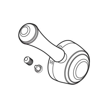 Click here to see Delta RP72685PN Delta Cassidy Polished Nickel Metal Lever Handle, Set Screw, and Button for Cassidy Series Kitchen Faucets - RP72685PN