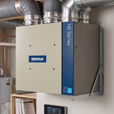 Click here to see Broan ERV250TE Broan-NuTone HE Series 241 CFM Energy Recovery Ventilator (ERV), Top Port - ERV250TE 