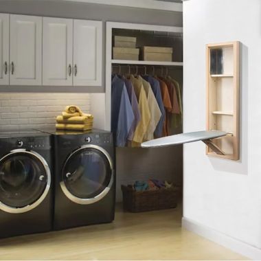 Click here to see Broan ICUNUWX Broan-NuTone Built-In Ironing Center Without Door with Unfinished Birch and Hinges - ICUNUWX