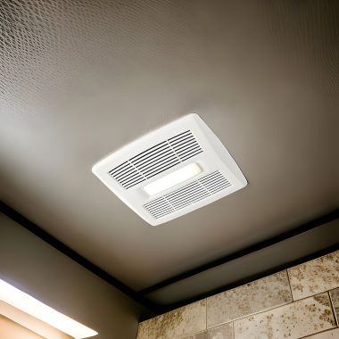 Click here to see Broan AE80BL Broan-Nutone Flex Series Ventilation Fan with Light, 0.7 Sones, 80 CFM, Energy Star, TrueSeal, EzDuct - AE80BL