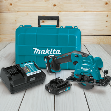 Click here to see Makita SH02R1 Makita 12V max CXT Lithium-Ion 3-3/8in Cordless Circular Saw Kit with 2-Pack 2.0Ah Battery, Charger, and Tool Case - SH02R1