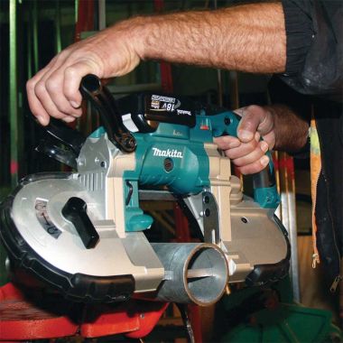 Click here to see Makita XBP02 Makita 18V LXT Lithium-Ion Cordless Portable Band Saw Kit with Batteries, Charger, and Tool Bag - XBP02
