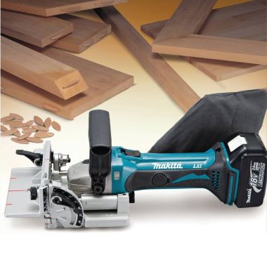 Click here to see Makita XJP03Z Makita 18V LXT Lithium-Ion Cordless Plate Joiner with Star Protection Computer Controls, 6 Depth Settings, Tool Only - XJP03Z