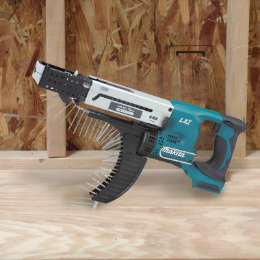 Click here to see Makita XRF02Z Makita 18V LXT Lithium-Ion Cordless Autofeed Screwdriver, Uses 1