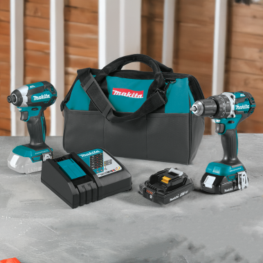 Click here to see Makita XT269R Makita 18V LXT Lithium-Ion Compact Brushless Hammer Driver-Drill and Impact Driver Combo Kit (2.0Ah) - XT269R