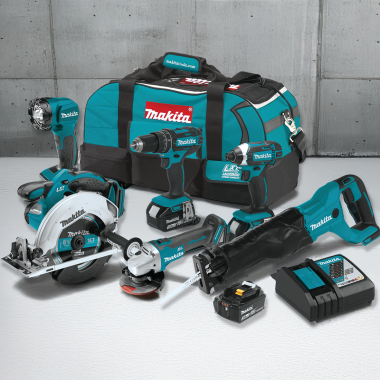 Click here to see Makita XT610 Makita 18V LXT Lithium-Ion Cordless 6-Pc Combo Kit (3.0Ah) - XT610