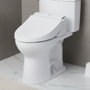 Click here to see TOTO USA INC C454CUFGT20#01 Toto Drake II Universal Height Elongated Toilet Bowl for T20 WASHLET Connection, CeFiONtect, Cotton White - C454CUFGT20#01