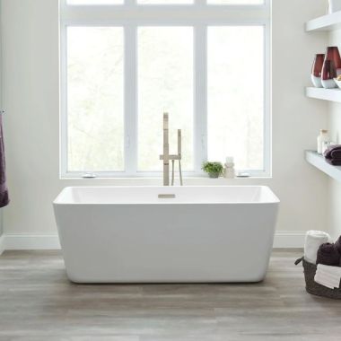 Click here to see American Standard 1680.100.295 American Standard Freestanding Bathtub Overflow Cover and Drain Kit, Brushed Nickel - 1680100.295