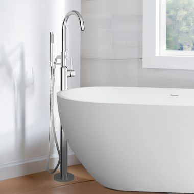 Click here to see American Standard 2764.951.002 American Standard Cadet Freestanding Polished Chrome Tub Filler with Single Lever Handle, 1.8 GPM Hand Shower - 2764951.002