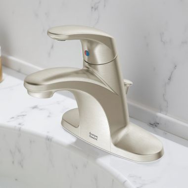 Click here to see American Standard 7075.100.295 American Standard Colony Pro Single Lever Handle Bathroom Faucet With Metal Pop-Up Drain, 1.2 GPM, WaterSense, ADA, Brushed Nickel - 7075100.295