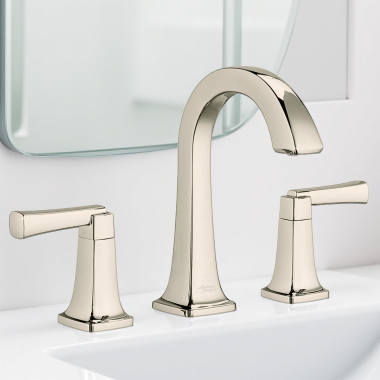 Click here to see American Standard 7353.801.013 American Standard Townsend Two-Handle Widespread Bathroom Faucet w/ Pop-Up, 1.2 GPM, Polished Nickel - 7353801.013