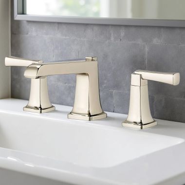 Click here to see American Standard 7353.841.013 American Standard Townsend 8” Widespread Two Handle Bathroom Faucet, Lever Handle, 1.2 GPM, Polished Nickel - 7353841.013
