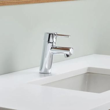 Click here to see  3427100A GROHE CONCETTO 1.2 GPM One-Handle S-Size Bathroom Faucet with Lever Handle, Less Drain, Chrome - 3427100A