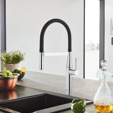 Click here to see  30295000 GROHE Essence Single-Handle Semi-Pro Dual Spray Kitchen Faucet, 1.75 GPM, StarLight Chrome - 30295000