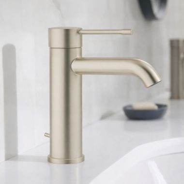 Click here to see Grohe 23592ENA GROHE Essence One-Handle S-Size Bathroom Faucet, 1.2 GPM, Brass Body, Brushed Nickel InfinityFinish - 23592ENA