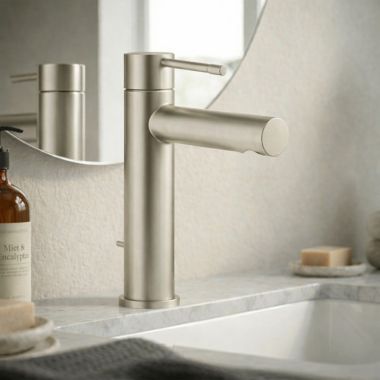 Click here to see Grohe 32216ENA GROHE Essence Single Hole Single-Handle S-Size Bathroom Faucet, Brushed Nickel - 32216ENA