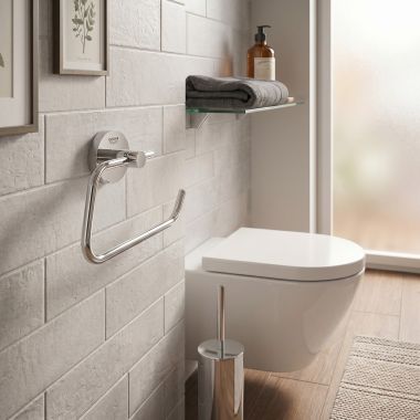 Click here to see  40689001 Grohe Essentials Toilet Paper Holder, StarLight Chrome - 40689001