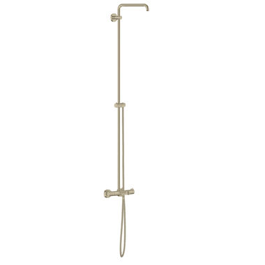 Click here to see Grohe 26490EN0 Grohe Euphoria Thermostatic Tub/Shower System with Shower Arm and 69in Metal Hose, SpeedClean Anti-Lime System, Brushed Nickel - 26490EN0