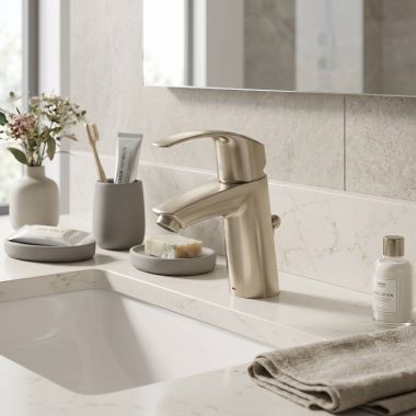 Click here to see Grohe 32642ENA GROHE EUROSMART Single Hole Single-Handle S-Size Bathroom Faucet, Brushed Nickel - 32642ENA