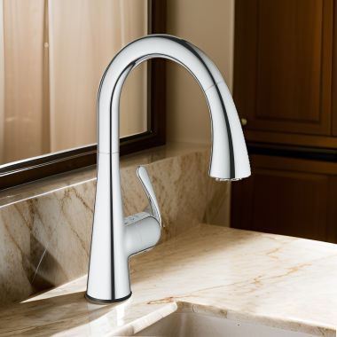 Click here to see Grohe 30205001 Grohe Ladylux Touch Electronic Single Handle Pull-Down Kitchen Faucet, StarLight Chrome - 30205001