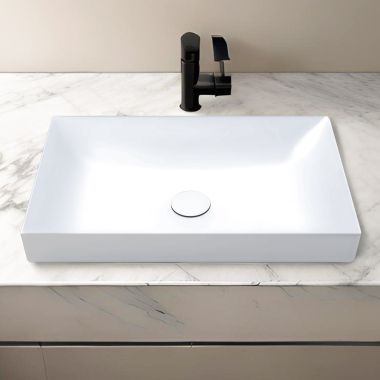 Click here to see Toto LT475G#01 TOTO Kiwami Rectangle Vessel Bathroom Sink, CEFIONTECT, ADA, Cotton -  LT475G#01