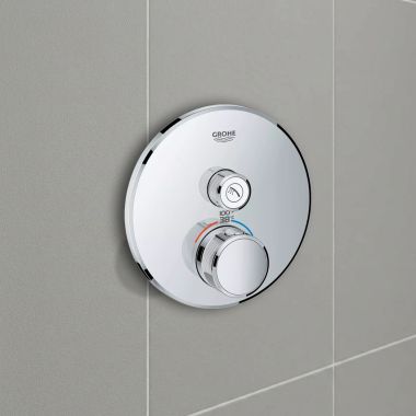Click here to see Grohe 29136000 Grohe Grohtherm SmartControl Round 1-Function Diverter Valve Trim, StarLight Chrome - 29136000