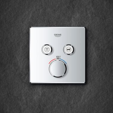 Click here to see  29141000 GROHE Grohtherm SmartControl Square 2-Function Diverter Valve Trim, Square, StarLight Chrome - 29141000