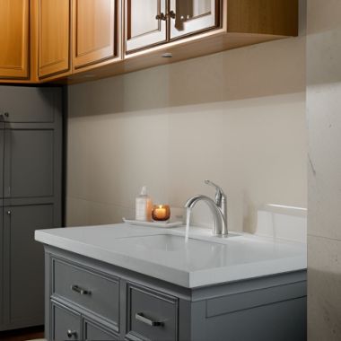 Click here to see Delta 538-SSMPU-DST Delta Lahara Single-Handle Bathroom Faucet, Deck Mount, 1.2 GPM, Stainless - 538-SSMPU-DST