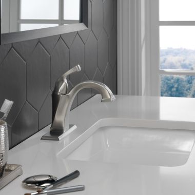 Click here to see Delta 551-SS-DST Delta Dryden Single-Handle Bathroom Faucet, 1.2 GPM, Stainless - 551-SS-DST