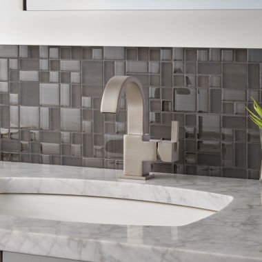 Click here to see Delta 553LF-SS Delta Vero Single-Handle Bathroom Faucet, 1.2 GPM, Stainless - 553LF-SS