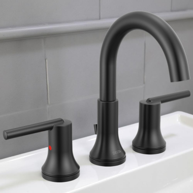 Click here to see Delta 3559-BLMPU-DST Delta Trinsic Widespread Two-Handle Bathroom Faucet with Metal Pop-Up, 1.2 GPM, DIAMOND Seal, Matte Black - 3559-BLMPU-DST