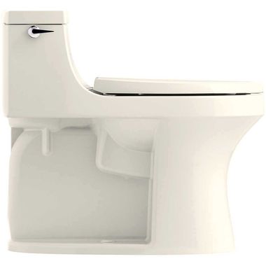 Click here to see Kohler 5172-47 Kohler San Souci One-Piece Compact Elongated Toilet with Left-Hand Trip Lever, Comfort Height, Quite-Close, 1.28 GPF, Concealed Trapway, Almond - K-5172-47