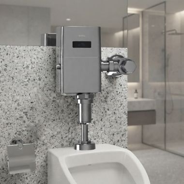 Click here to see TOTO SENSOR DEVICES TEU1UA12#CP TOTO ECOPOWER High-Efficiency Exposed Urinal Flush Valve, 0.125 GPF, Polished Chrome - TEU1UA12#CP
