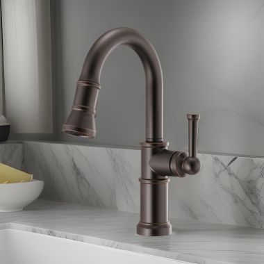 Click here to see Brizo 63925LF-RB Brizo Artesso Single-Handle Pull-Down Prep Faucet w/ 2-Function Sprayer, DIAMOND Seal, MagneDock, 1.8 GPM, Venetian Bronze - 63925LF-RB