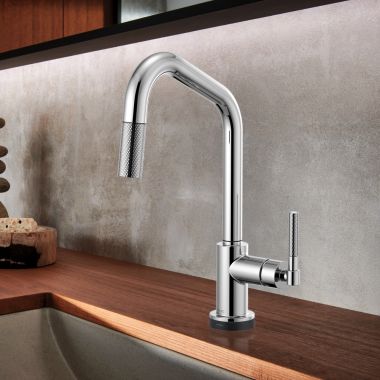 Click here to see Brizo 64063LF-PC Brizo Litze SmartTouch Pull-Down Kitchen Faucet With Angled Spout And Knurled Handle, Polished Chrome - 64063LF-PC