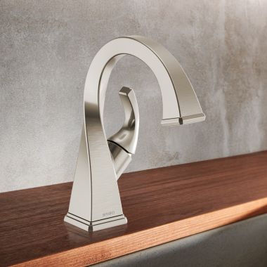 Click here to see Brizo 65030LF-BN Brizo Virage One-Handle Deck-Mount Bathroom Faucet, Laminar Flow, Less Drain, Single-Hole, 1.5 GPM, Brilliance Brushed Nickel - 65030LF-BN