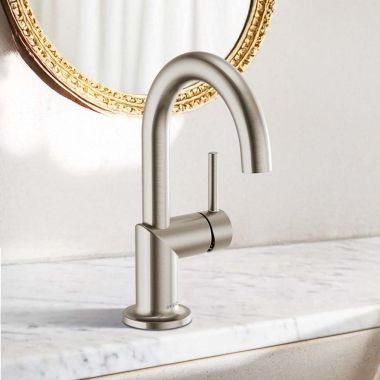 Click here to see Brizo 65175LF-BN-ECO Brizo Odin Single-Handle Bathroom Faucet, Single-Hole, Ceramic Cartridge, Less Drain, 1.2 GPM, Brilliance Brushed Nickel - 65175LF-BN-ECO