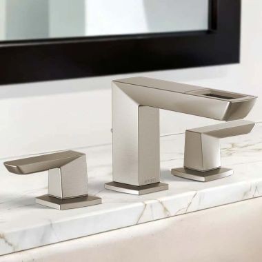 Click here to see  65386LF-NK-ECO Brizo Vettis Two-Handle Widespread Bathroom Faucet With Open-Flow Spout, 1.2 GPM, Brilliance Luxe Nickel - 65386LF-NK-ECO