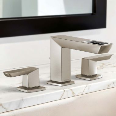 Click here to see Brizo 65386LF-NKPC-ECO Brizo Vettis Two-Handle Widespread Bathroom Faucet With Open-Flow Spout, 1.2 GPM, Luxe Nickel/Chrome -  65386LF-NKPC-ECO